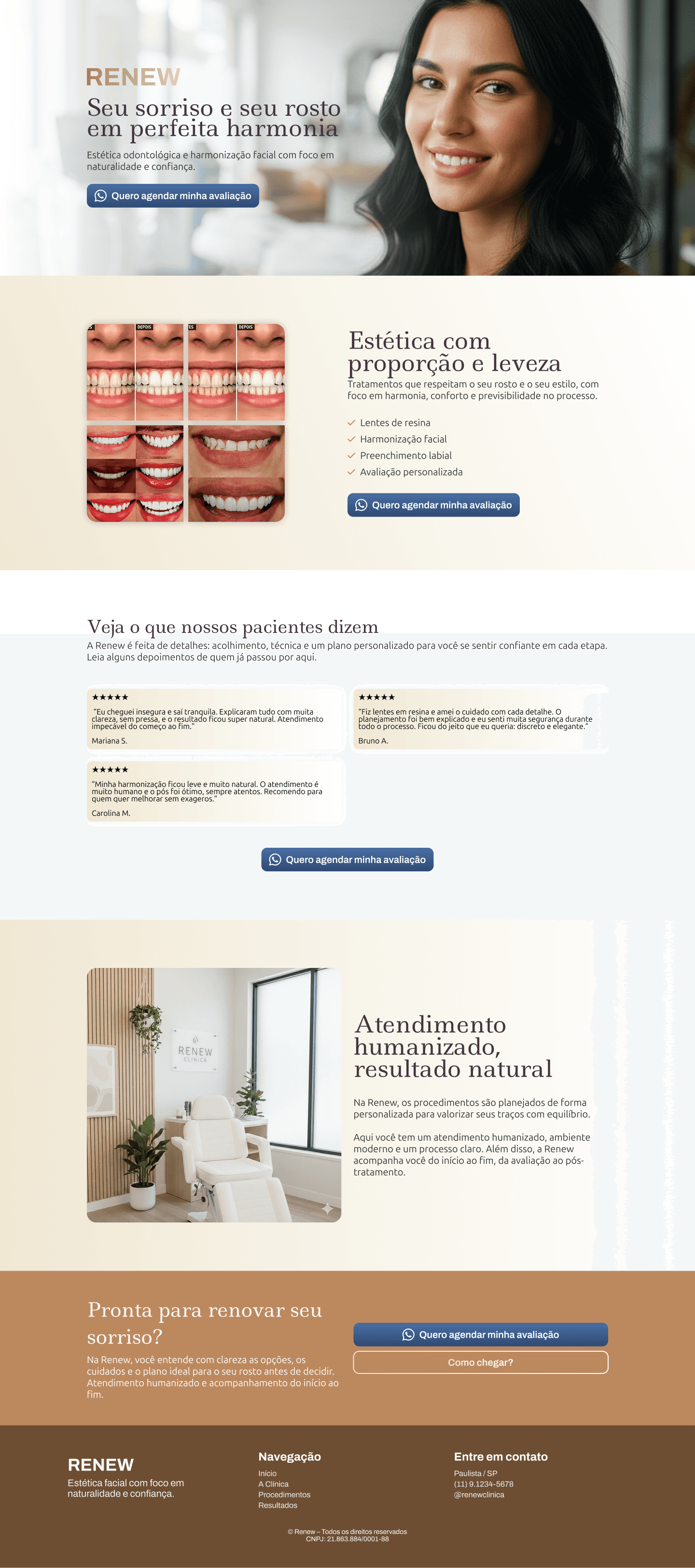 Clínica Renew - Landing Page